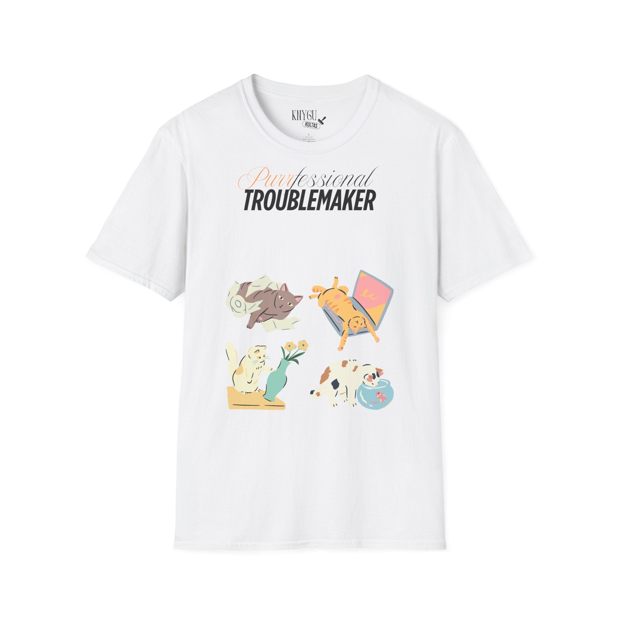 „Purrfessional Troublemaker“ unisex marškinėliai