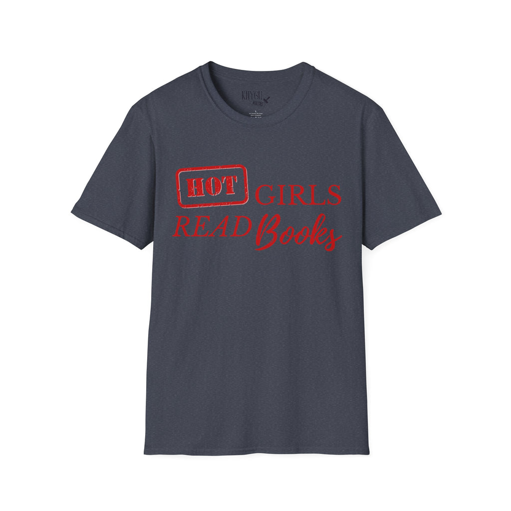 „HOT Girls Read Books“ unisex marškinėliai
