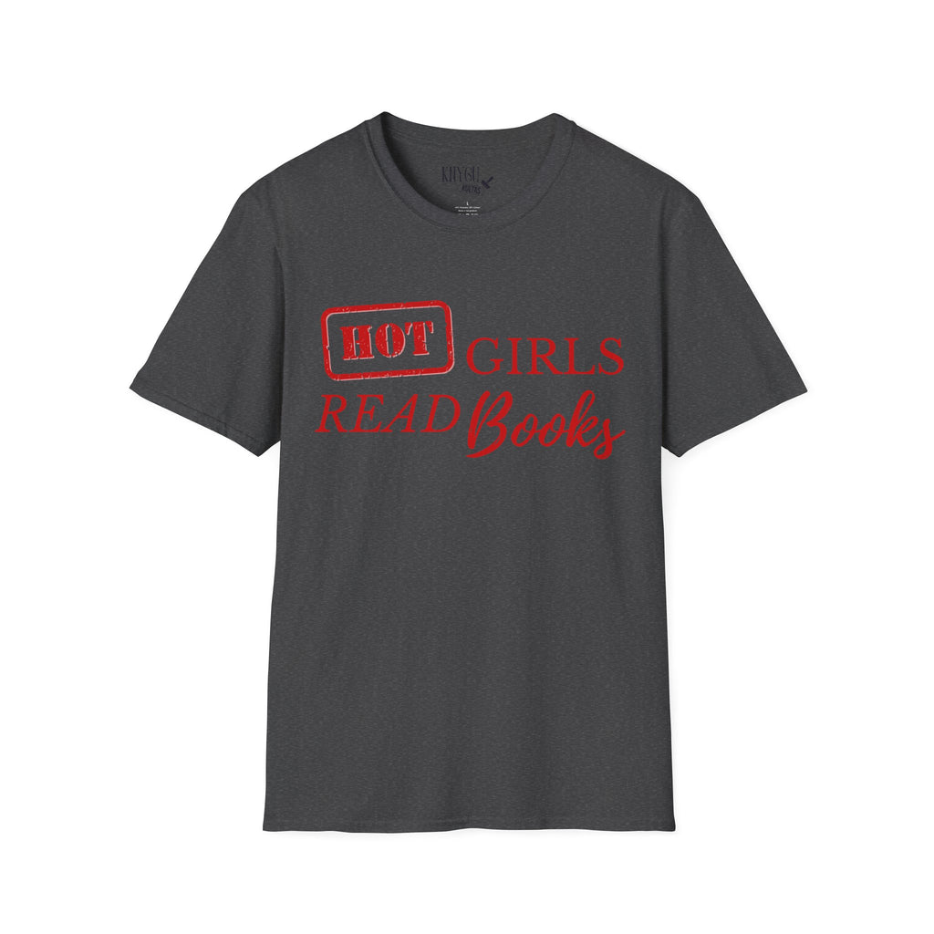„HOT Girls Read Books“ unisex marškinėliai