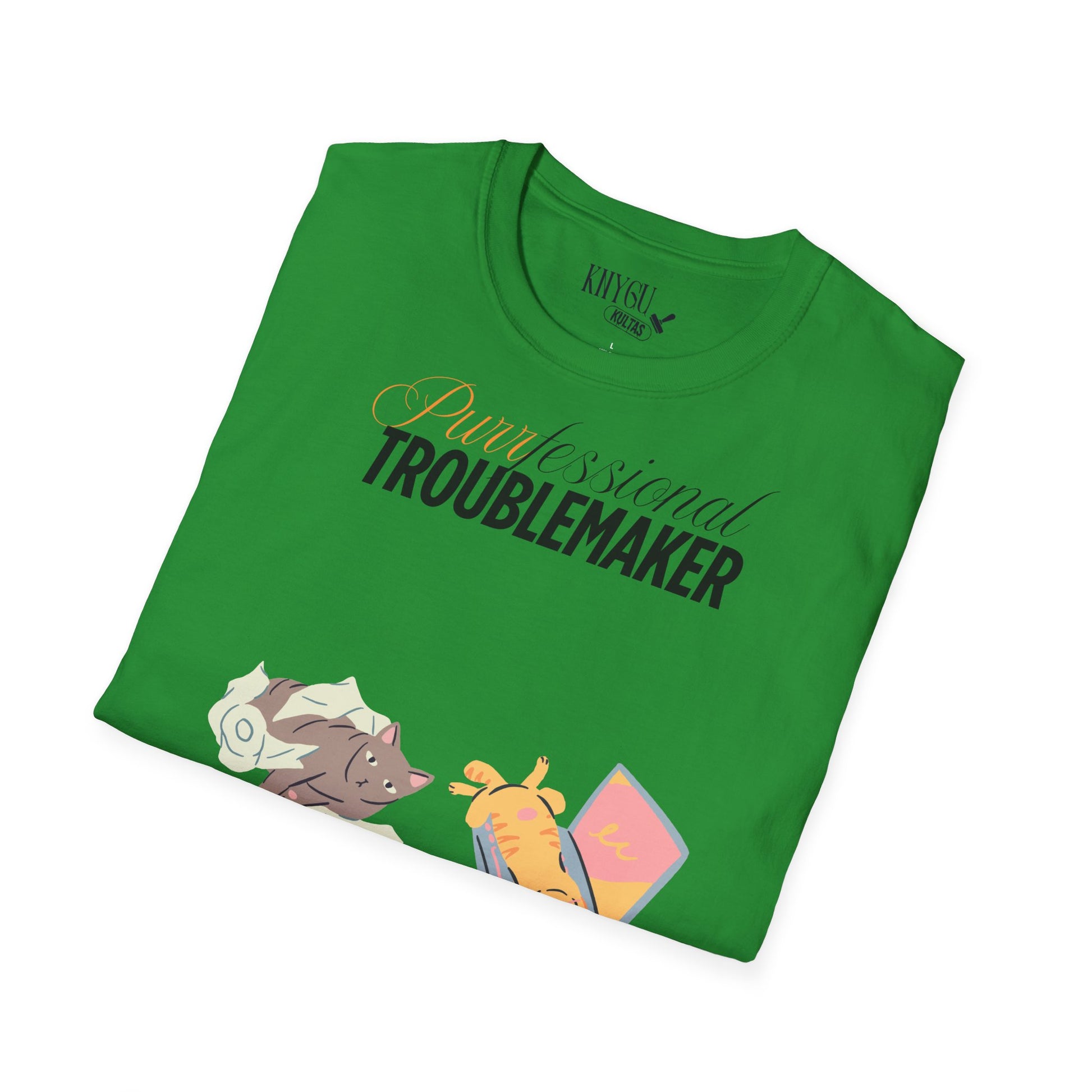 „Purrfessional Troublemaker“ unisex marškinėliai