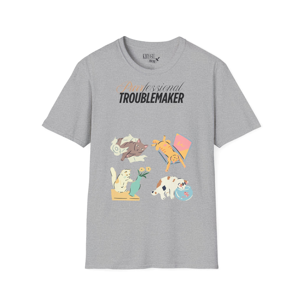 „Purrfessional Troublemaker“ unisex marškinėliai
