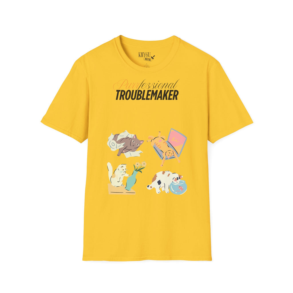 „Purrfessional Troublemaker“ unisex marškinėliai
