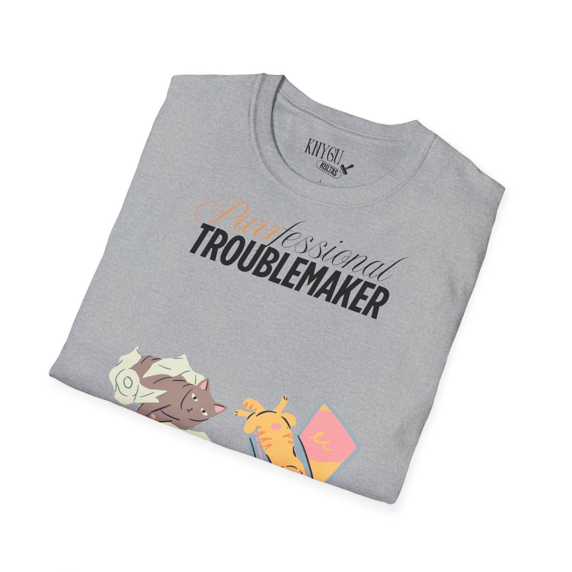 „Purrfessional Troublemaker“ unisex marškinėliai